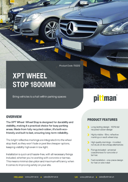 XPT Wheel Stop 1800mm Yellow - Data Sheet