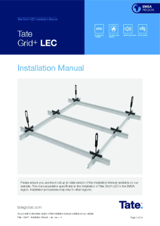 Tate - Grid+ LEC - Installation Manual - en - eu - v1 | Tate | NBS Source