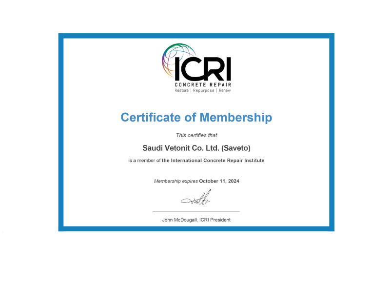 ICRI Certificate of Membership