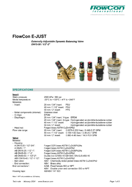 FlowCon E-Just Automatic Balancing Valve