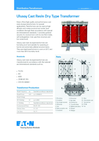 Eaton Distribution Transformer Leaflet