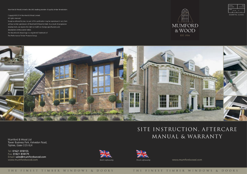 Site instruction, aftercare manual & warranty