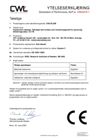 Ytelseserklæring - Takstige