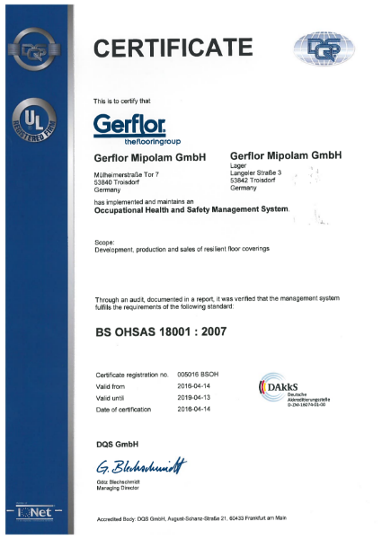 OHSAS 18001:2007 Certificate