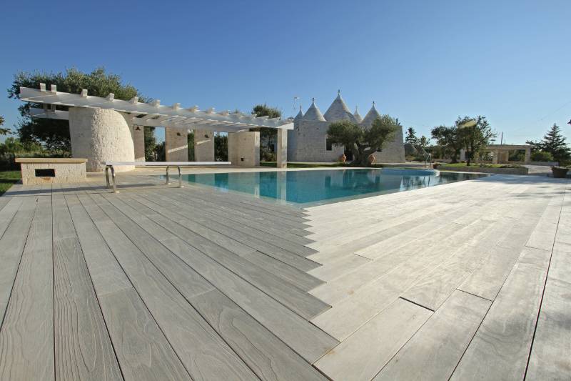 Accoya wood used for decking for private residence in southern Italy