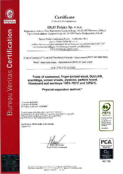 PEFC Certificate