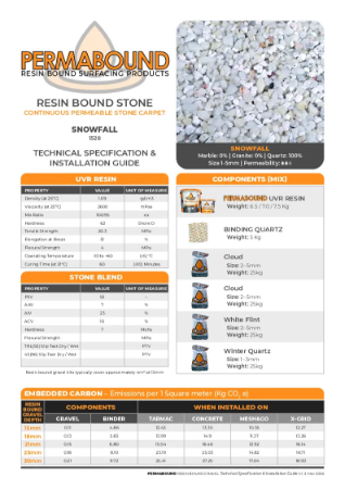 Resin Bound Stone — Snowfall TDS