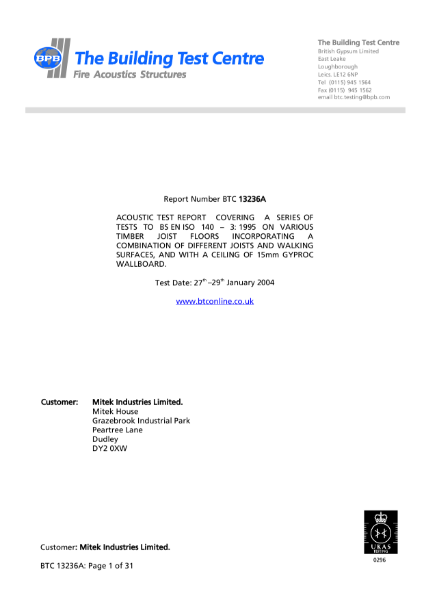 06 Posi-Joist Acoustic Test Report