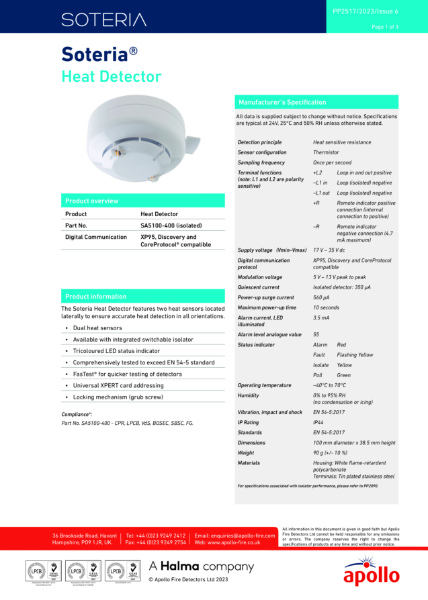 PP2517 Soteria Heat Detector