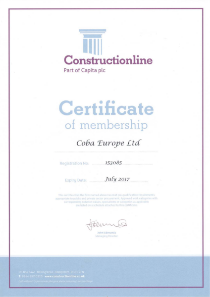 Constructionline Certificate