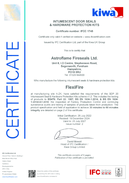 Astro FlexiFire (IFC Certificate)