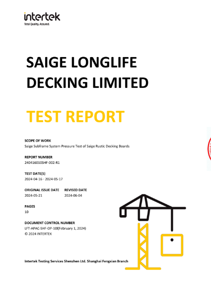 Saige Decking System Pressure Test - Rustic Decking & Subframe