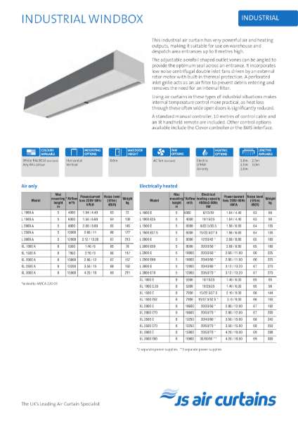 Industrial Windbox Air Curtain