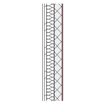 Concrete panel with metal frame weather barrier, insulation and concrete block lined with plaster