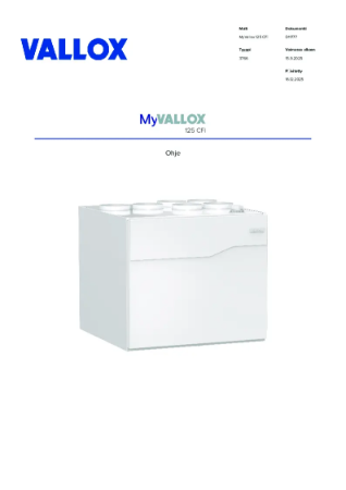 MyVallox 125 CFi FIN - Käyttöohje