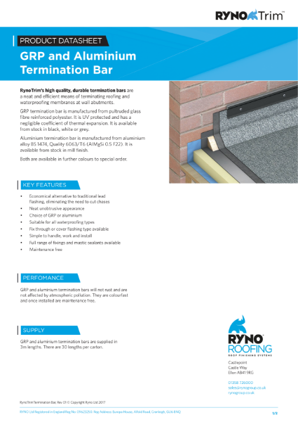 Termination Bar GRP/Aluminium