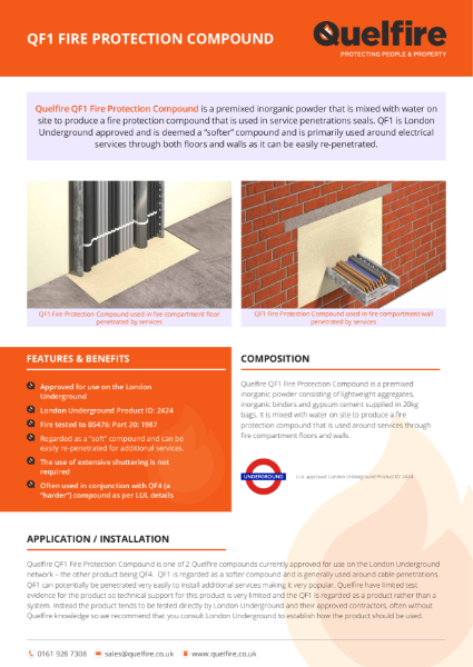 Product Data Sheet - QF1 Fire Protection Compound