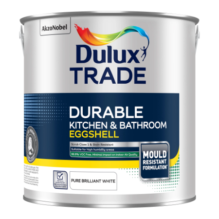 Dulux Trade Durable Kitchen & Bathroom Eggshell - Water-Based Emulsion 