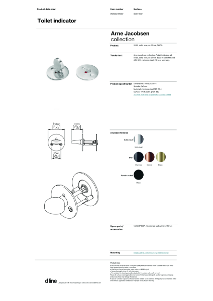 Toilet indicator AJ (data sheet)