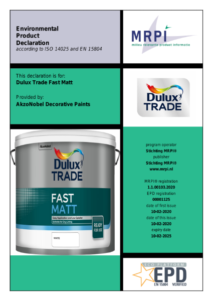 Dulux Trade Fast Matt EPD