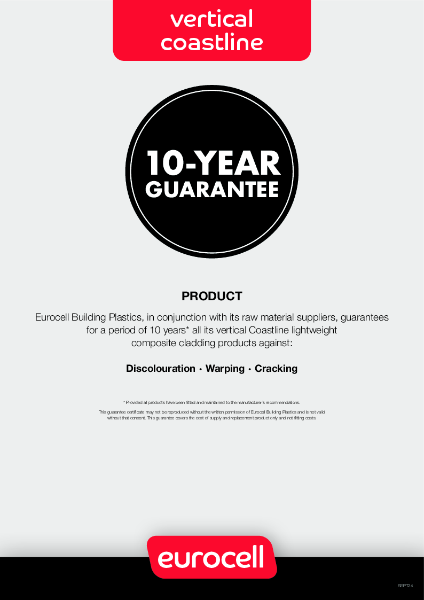 Vertical Coastline Cladding Product Guarantee