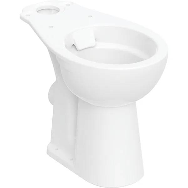 Twyford Alcona Floor-Standing WC For Close-Coupled Exposed Cistern, Washdown, Horizontal Outlet, Raised, Rimfree