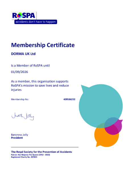 RoSPA Membership Certificate