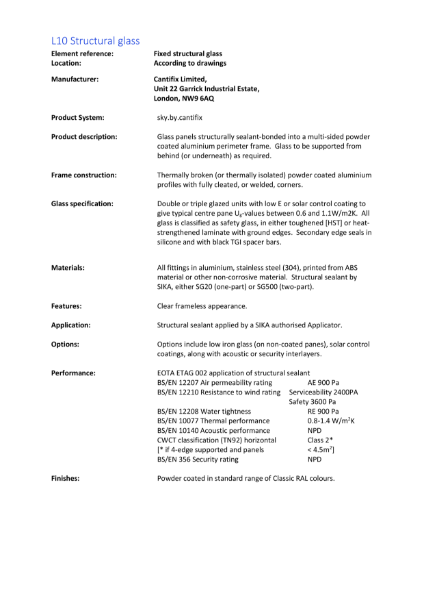 L10 Structural glazing - Tested