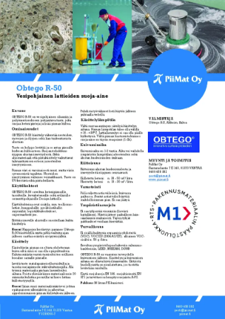 Tuotetietolehti - Obtego R-50