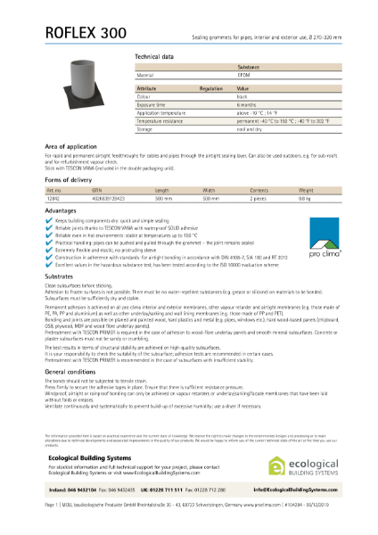 Roflex 300 Technical Datasheet