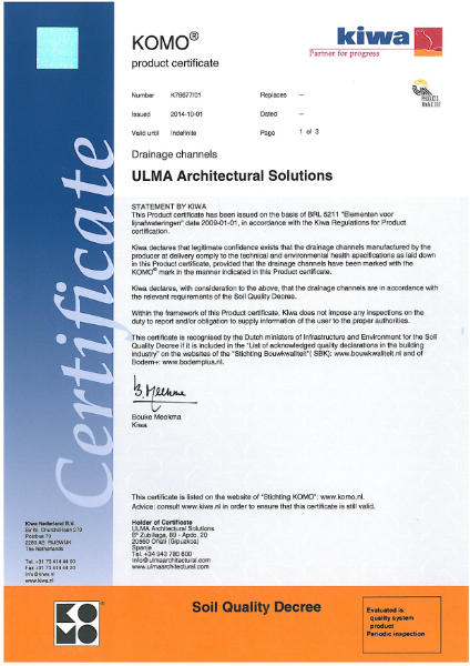 KOMO Certificate