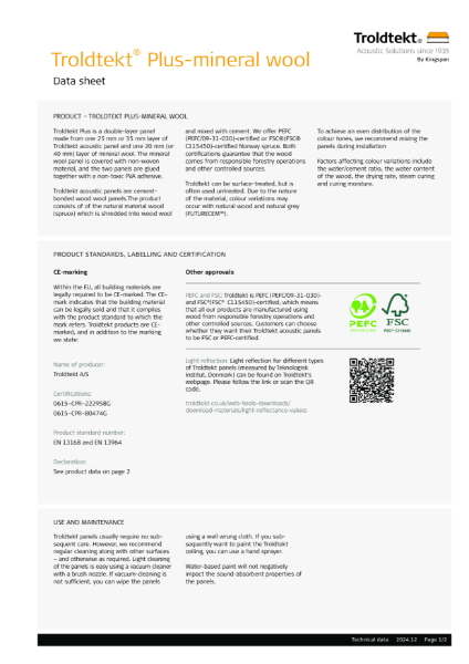 Troldtekt® Plus - Technical data sheet