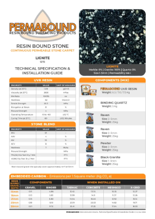 Resin Bound Stone — Lignite TDS