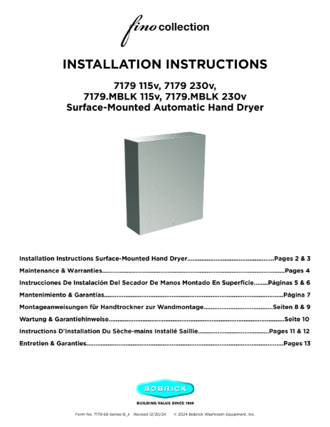 Installation Instructions B-7179 Series B