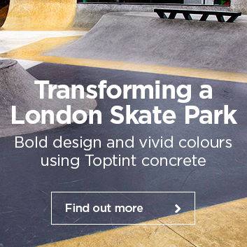 Coloured concrete for skate park redevelopment