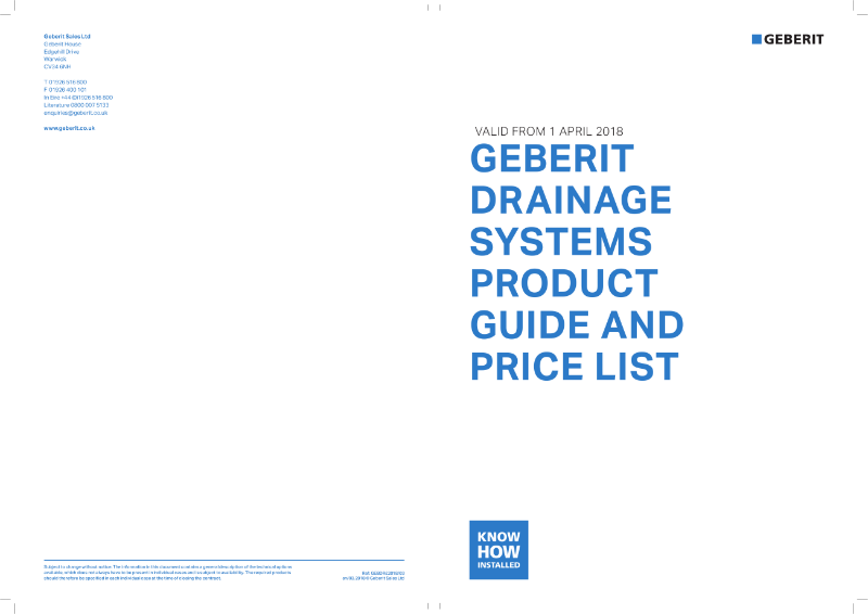 Geberit Drainage Systems Product Guide