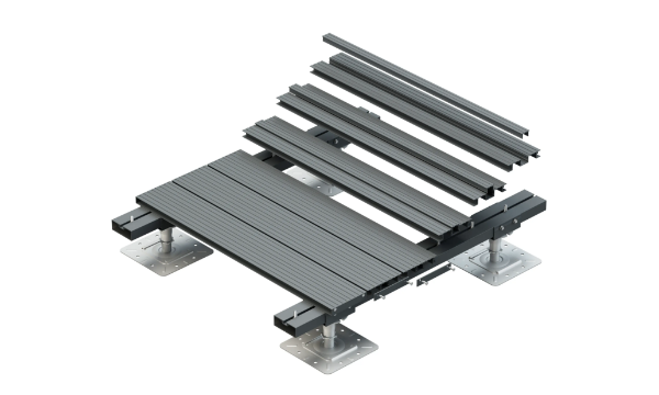 AliDeck Aluminium Decking System 7 - Complete Non-combustible Decking Solution - 600mm Board Span - 600mm Joist Span - 86-335mm Build-Up