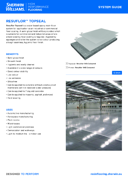 Resin Flooring System Resuflor™ Topseal System Guide