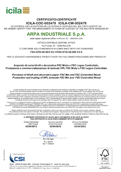 FSC Icila Certificate