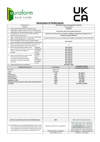 CPR UKCA Euroform-Versaseal.001 17-06-2021