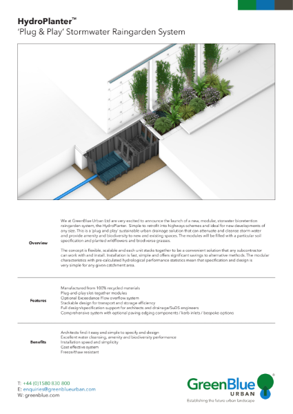 GBU HydroPlanter Datasheet