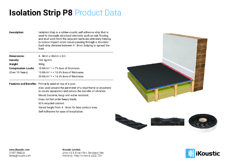 iKoustic® Isolation Strip P8 Data Sheet