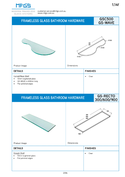 10mm Toughened Glass Shelves