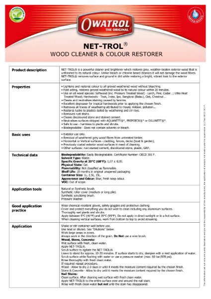 Net-trol Technical Data Sheet