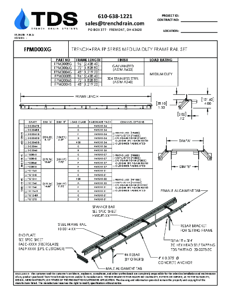 Trench•Era Medium Duty Frames for FP Series Grates - FPMD008G