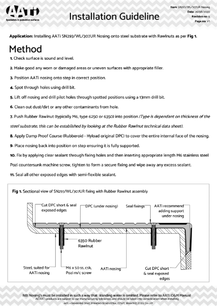 installation_guideline_sn293_wl_307ur_steel_rawlnut_m6cskmachine Rev.5