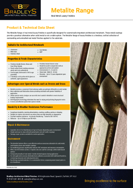 Metalite Product & Technical Data Sheet