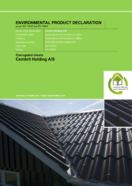 Fibre cement corrugated sheet - EPD