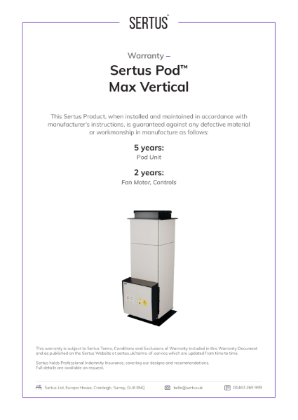 Sertus Pod Max Vertical Warranty