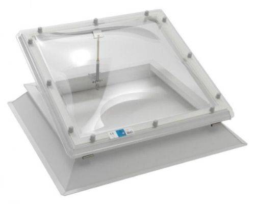 Flat Roof Window | Flat Roof Polycarbonate Dome Rooflight with Winding Rod | Manual Opening | Coxdome - Polycarbonate Rooflight